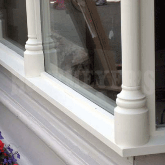 Close up view of the base of the installed window